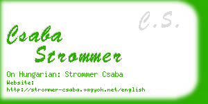 csaba strommer business card